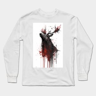 Ink Painting of An Elk Long Sleeve T-Shirt